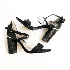 a.n.a Reptile Strappy Block Heel Black Size 10 Glam Whimsygoth